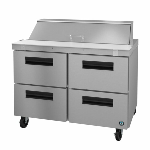 Hoshizaki America Refrigerator, Two Section Sandwich Prep Table, Stainless Drawers SR48B-12D4